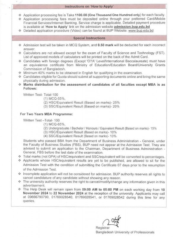 BUP Admission Circular 2025 5